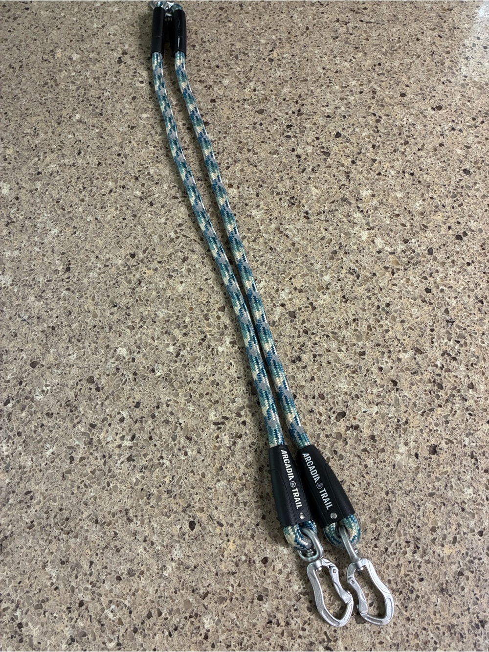 Arcadia Trail Teal Braided Double Dog Leash Connector